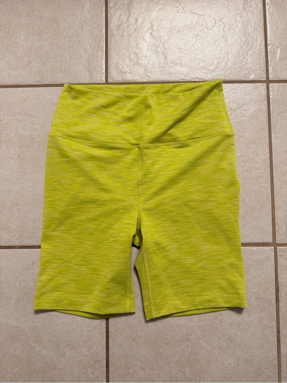 Outdoor Voices High-Waist Lime Bike Shorts